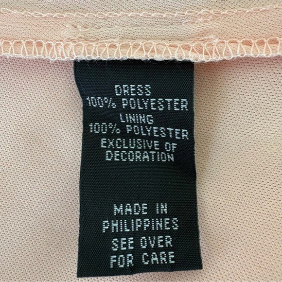 Y2K Ally B. Dainty Feminine Pink PolyChiffon Dress S Bow Bell Sleeve Fairy - Picture 10 of 10